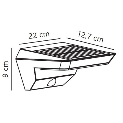 Nordlux - Aplique LED solar con sensor AGENA LED/5W/3,7V IP44 2200 mAh