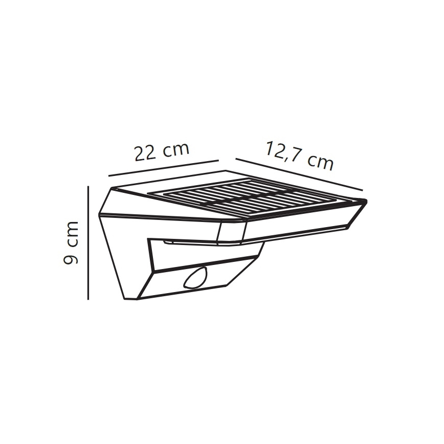 Nordlux - Aplique LED solar con sensor AGENA LED/5W/3,7V IP44 2200 mAh