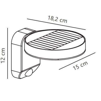 Nordlux - Aplique LED solar con sensor RICA LED/5W/3,7V IP44 redondeado