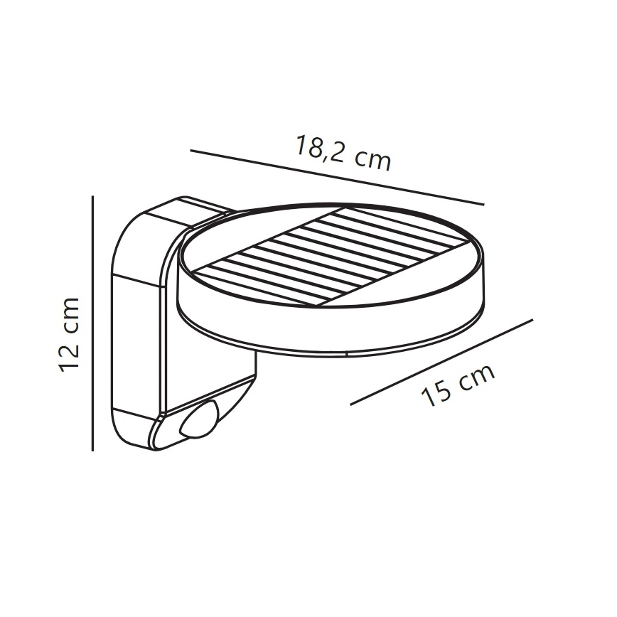 Nordlux - Aplique LED solar con sensor RICA LED/5W/3,7V IP44 redondeado