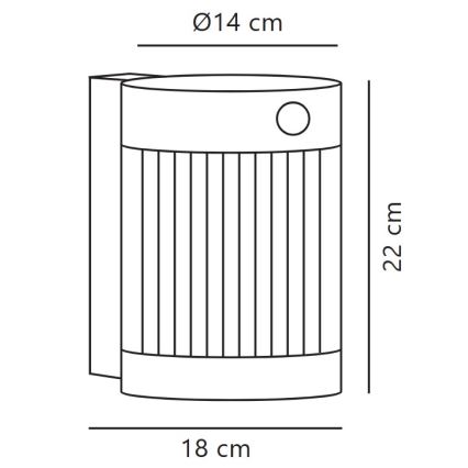Nordlux - Aplique LED solar con sensor COUPAR LED/3,2W/5V 3000K IP44
