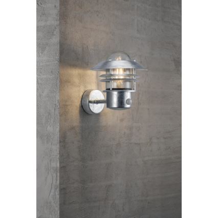 Nordlux - Aplique para exterior con sensor BLOKHUS 1xE27/60W/230V IP54