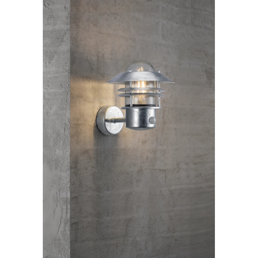 Nordlux - Aplique para exterior con sensor BLOKHUS 1xE27/60W/230V IP54
