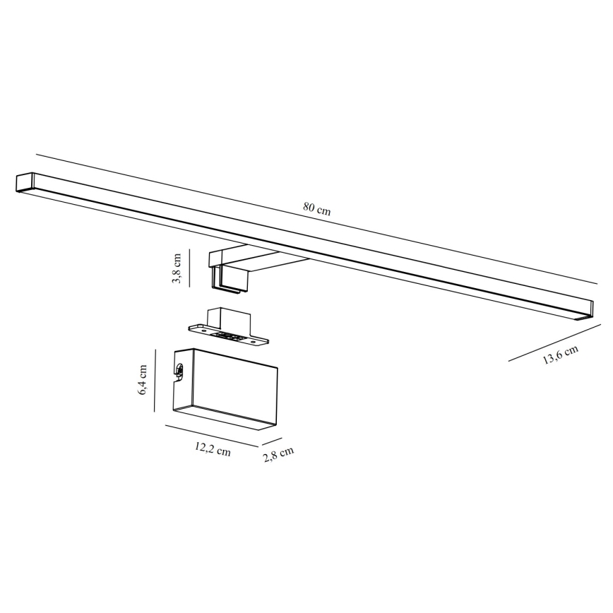 Nordlux - Iluminación LED para espejos de baño MARLEE LED/11,5W/230V 3000K IP44 negro