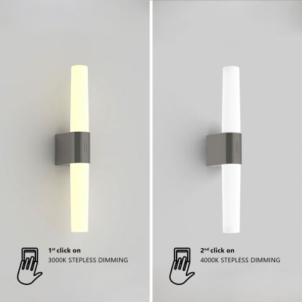 Nordlux - Iluminación LED regulable para espejos de baño HELVA LED/9,5W/230V IP44 3000/4000K CRI 90 cromo mate