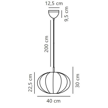 Nordlux - Lámpara colgante AERON 1xE27/40W/230V diá. 40 cm