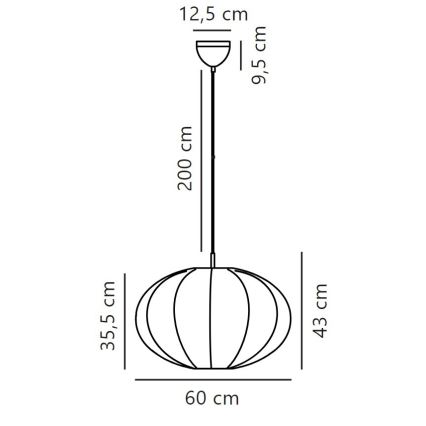 Nordlux - Lámpara colgante AERON 1xE27/40W/230V diá. 60 cm