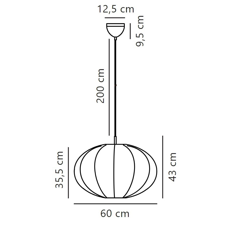 Nordlux - Lámpara colgante AERON 1xE27/40W/230V diá. 60 cm