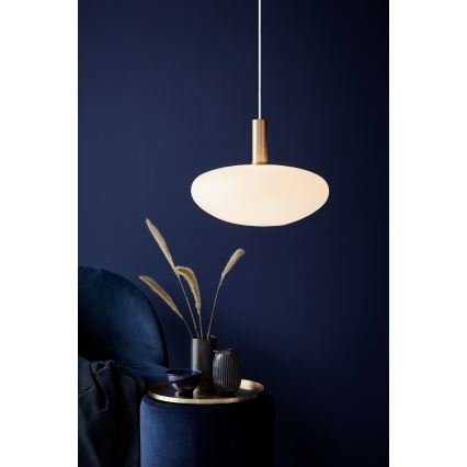 Nordlux - Lámpara colgante ALTON 1xE27/60W/230V blanco/negro/latón