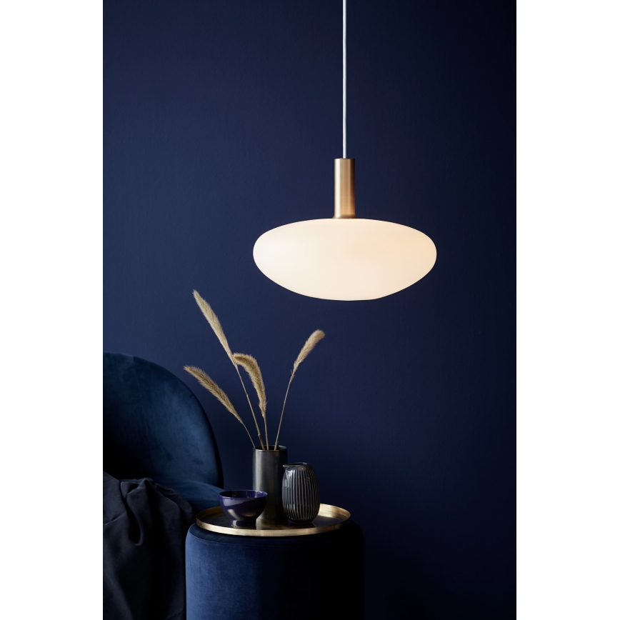 Nordlux - Lámpara colgante ALTON 1xE27/60W/230V blanco/negro/latón