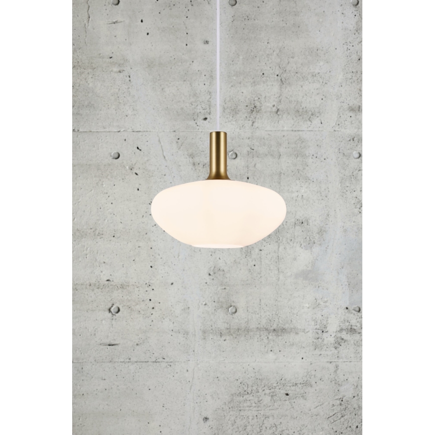 Nordlux - Lámpara colgante ALTON 1xE27/60W/230V blanco/negro/latón