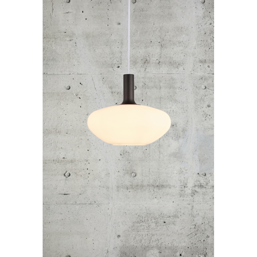 Nordlux - Lámpara colgante ALTON 1xE27/60W/230V blanco/negro/latón