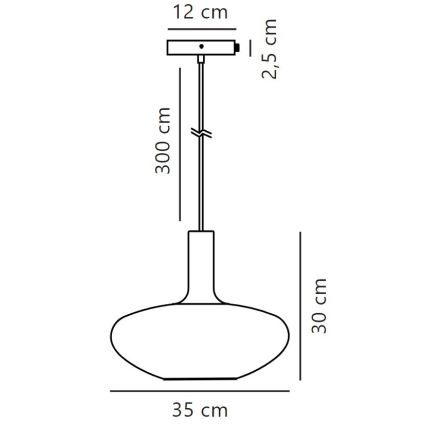 Nordlux - Lámpara colgante ALTON 1xE27/60W/230V blanco/negro/latón