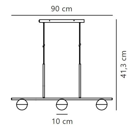 Nordlux - Lámpara colgante CONTINA 3xG9/5W/230V latón