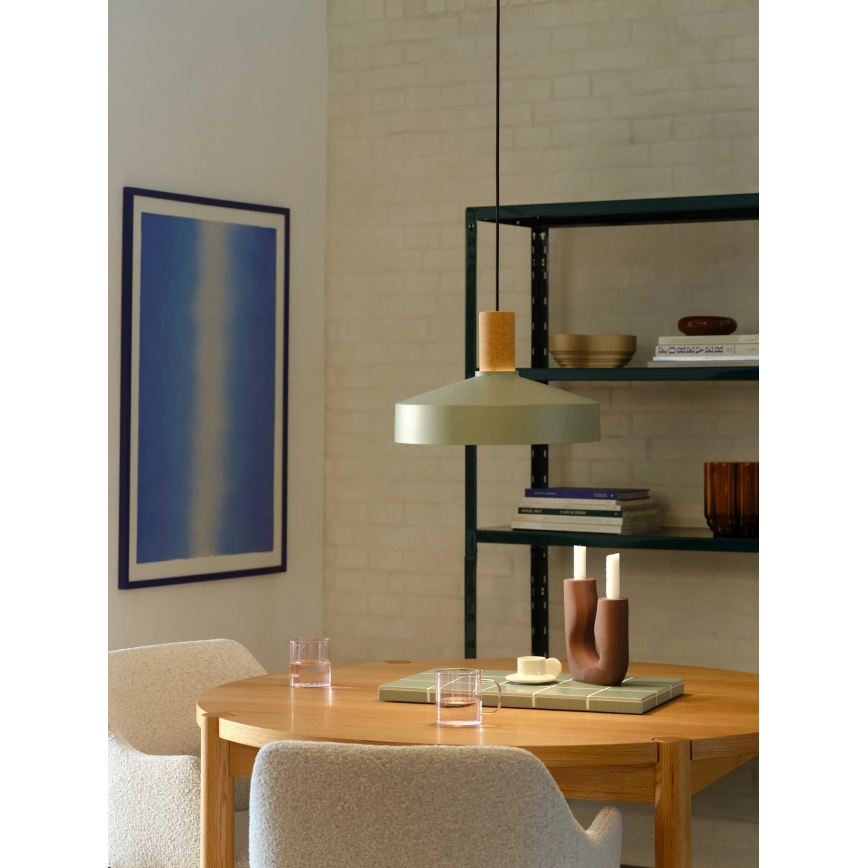Nordlux - Lámpara colgante ELVAS 1xE27/60W/230V diá. 37,5 cm verde
