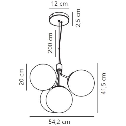 Nordlux - Lámpara colgante IVONA 4xE27/28W/230V dorado