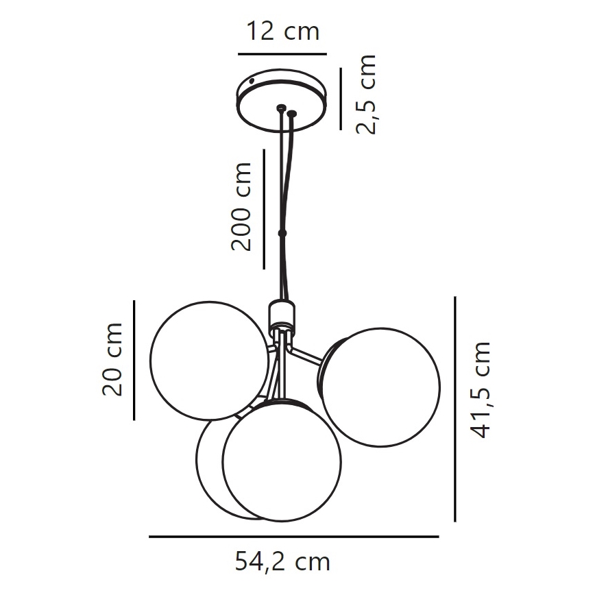 Nordlux - Lámpara colgante IVONA 4xE27/28W/230V dorado