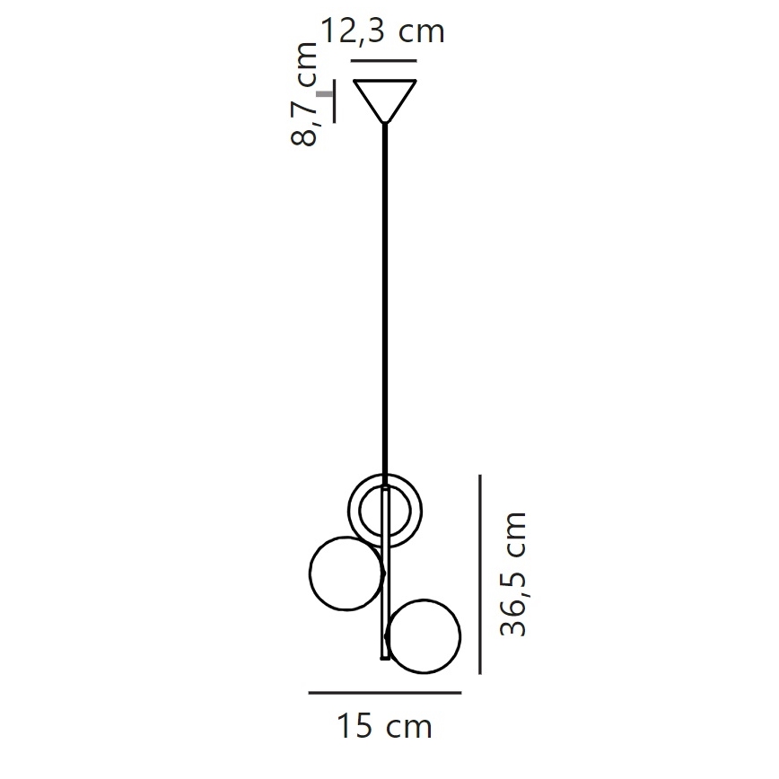 Nordlux - Lámpara colgante LILLY 3xE14/40W/230V negro
