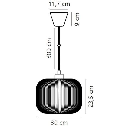 Nordlux - Lámpara colgante MILFORD 1xE27/40W/230V diá. 30 cm