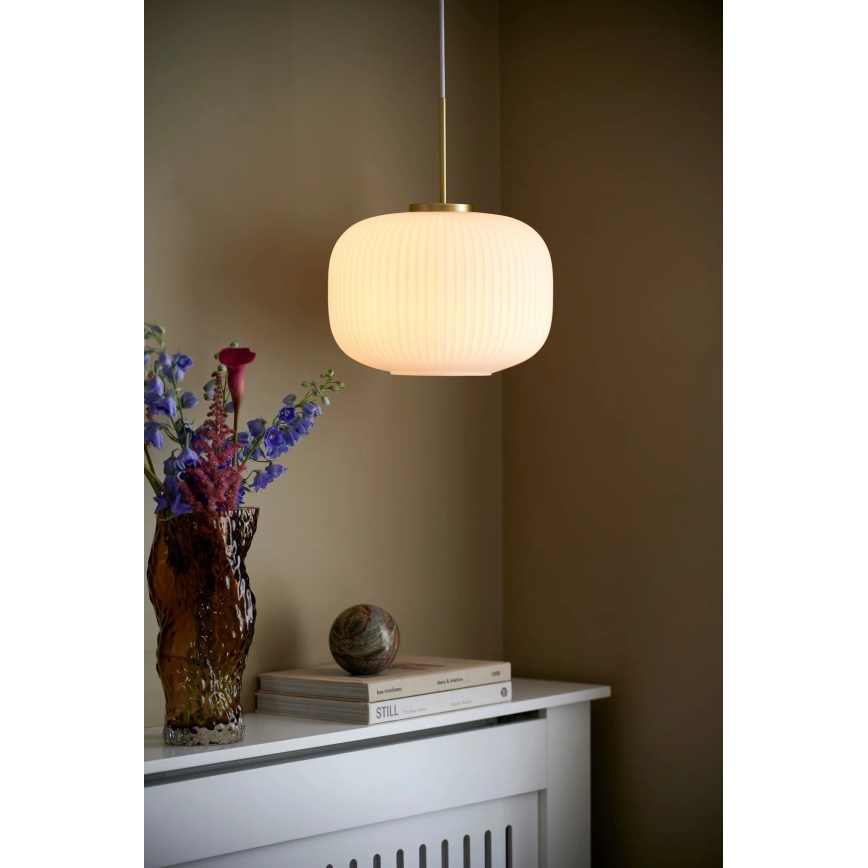 Nordlux - Lámpara colgante MILFORD 1xE27/40W/230V diá. 30 cm blanco