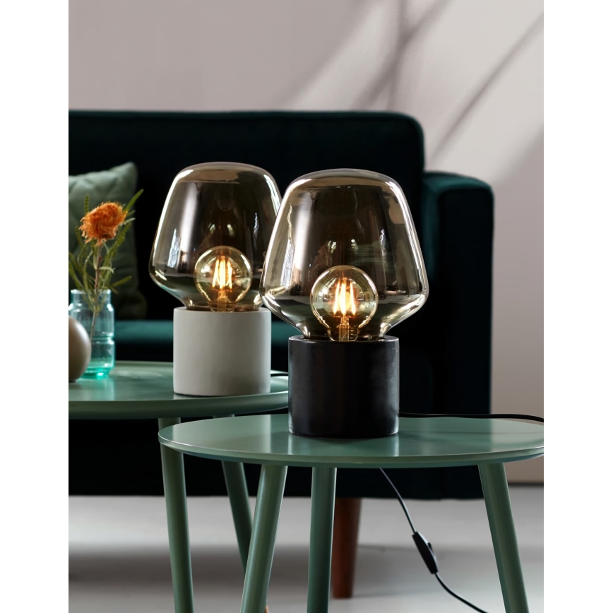 Nordlux - Lámpara de mesa CHRISTINA 1xE27/25W/230V concreto/negro