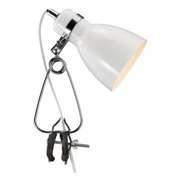 Nordlux - Lámpara de mesa con clip CYCLONE 1xE14/15W/230V blanco