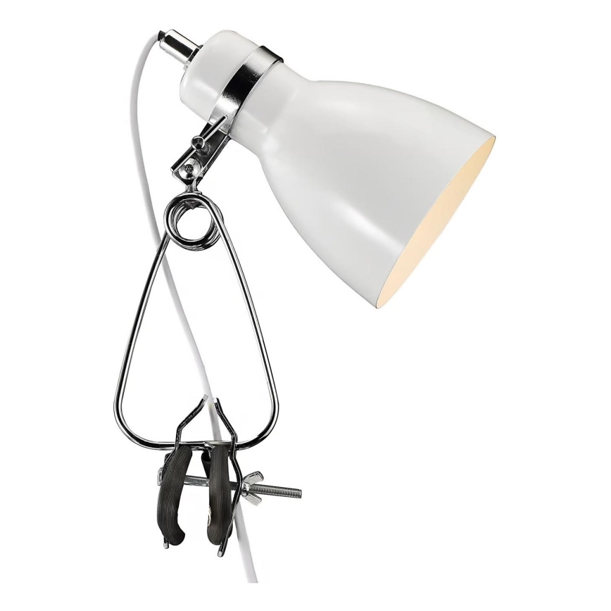 Nordlux - Lámpara de mesa con clip CYCLONE 1xE14/15W/230V blanco