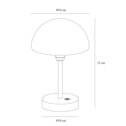 Nordlux - Lámpara de mesa de exterior recargable y regulable ELLEN LED/2,8W/3,7V IP44 beige
