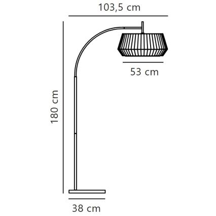 Nordlux - Lámpara de pie DICTE 1xE27/60W/230V negro/blanco