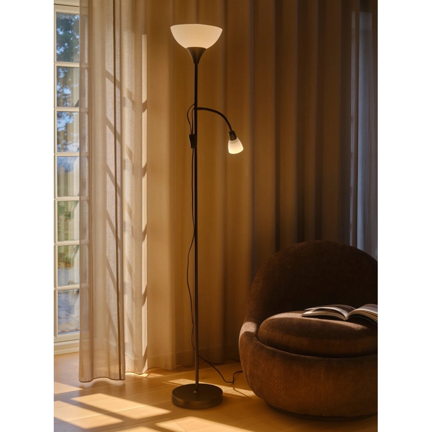 Nordlux - Lámpara de pie LAURIA 1xE27/40W/230V + 1xE14/15W