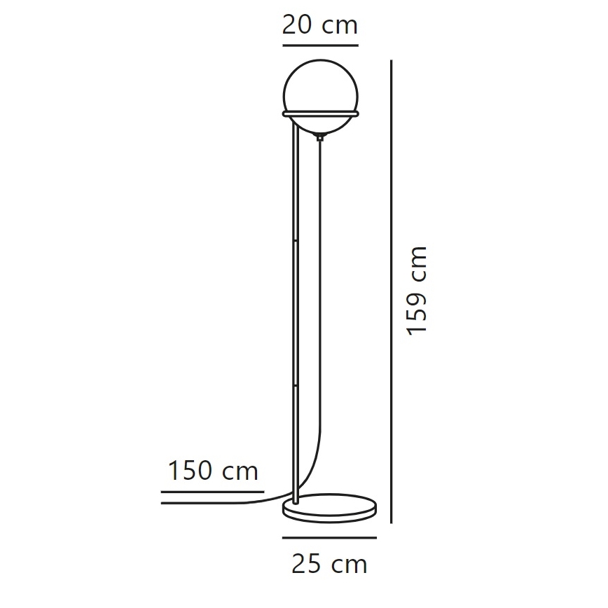 Nordlux - Lámpara de pie WILSON 1xG9/5W/230V negro
