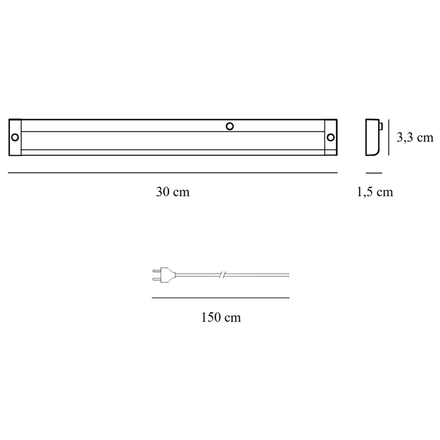 Nordlux - Lámpara LED bajo mueble de cocina PRESTON LED/4W/230V 3000/4000K 30 cm