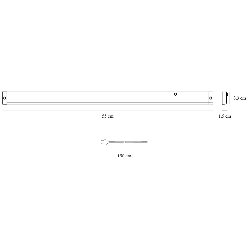 Nordlux - Lámpara LED bajo mueble de cocina PRESTON LED/8W/230V 3000/4000K 55 cm