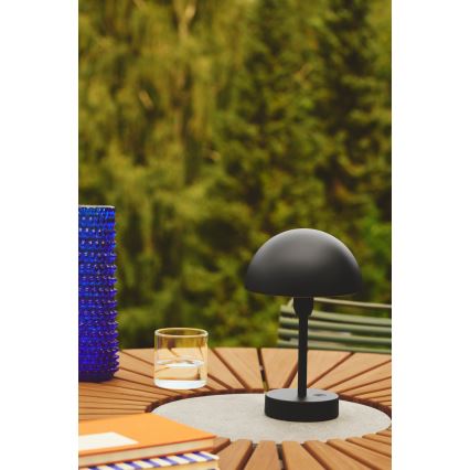 Nordlux - Lámpara de mesa LED exterior recargable y regulable ELLEN LED/2,8W/3,7V IP44 negra