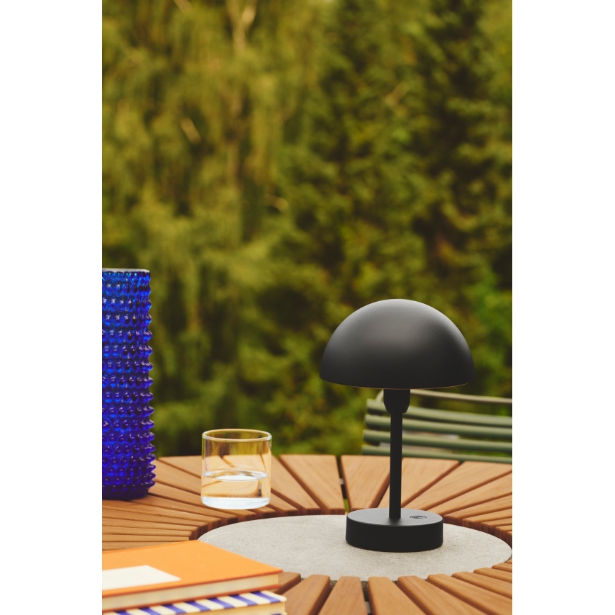 Nordlux - Lámpara de mesa LED exterior recargable y regulable ELLEN LED/2,8W/3,7V IP44 negra
