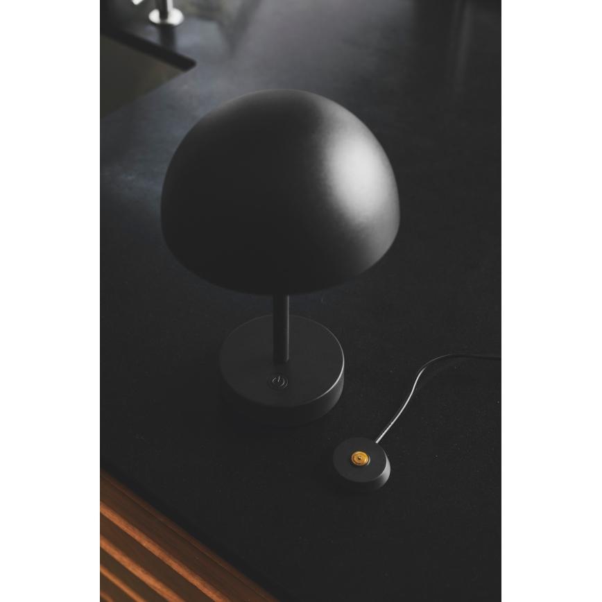Nordlux - Lámpara de mesa LED exterior recargable y regulable ELLEN LED/2,8W/3,7V IP44 negra