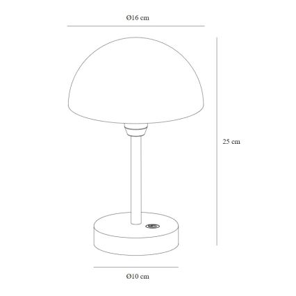 Nordlux - Lámpara de mesa LED exterior recargable y regulable ELLEN LED/2,8W/3,7V IP44 negra