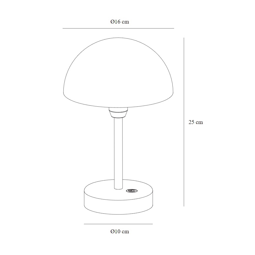 Nordlux - Lámpara de mesa LED exterior recargable y regulable ELLEN LED/2,8W/3,7V IP44 negra