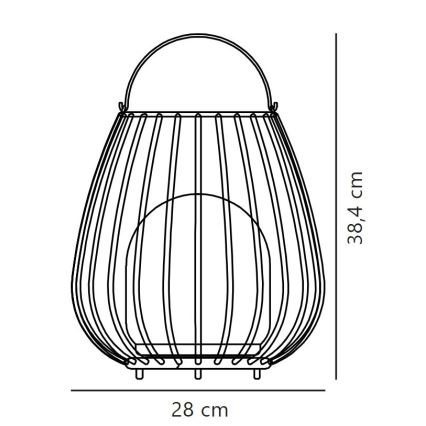Nordlux - Lámpara LED portátil para exterior regulable JIM TO-GO LED/3W/3,7V IP54 5000 mAh negro