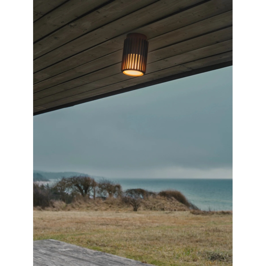 Nordlux - Plafón de exterior ALUDRA 1xE27/15W/230V marrón