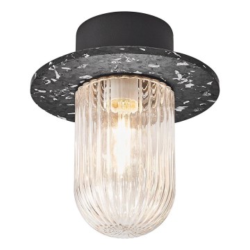 Nordlux - Plafón de exterior JANUKA 1xE27/60W/230V IP54 negro
