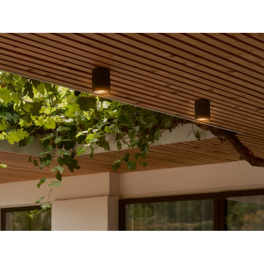 Nordlux - Plafón de exterior KYKLOP 1xGU10/15W/230V IP54 negro