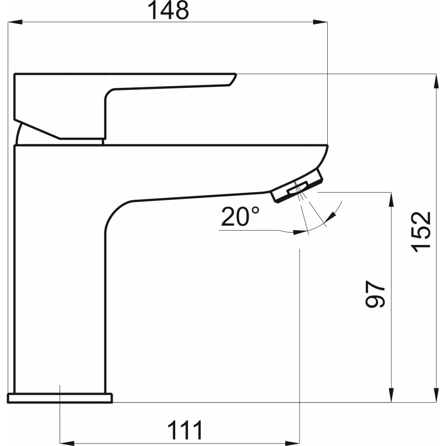 Novaservis - Grifo de lavabo METALIA ECO 15,2 cm cromo brillante