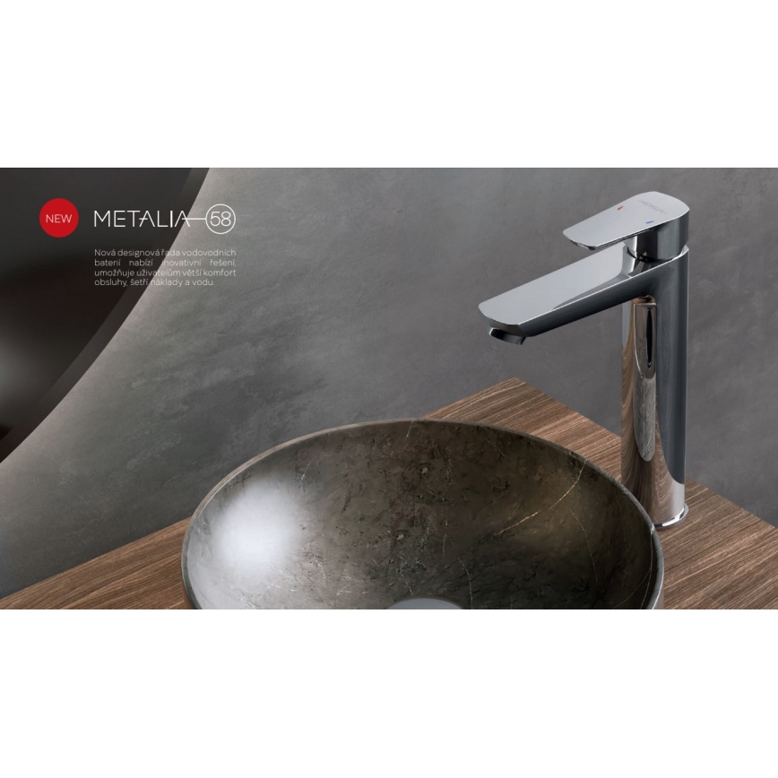 Novaservis - Grifo de lavabo METALIA ECO 25,7 cm cromo brillante