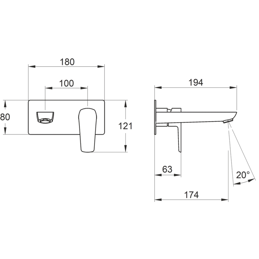 Novaservis - Grifo de lavabo para instalación empotrada METALIA ECO cromo brillante