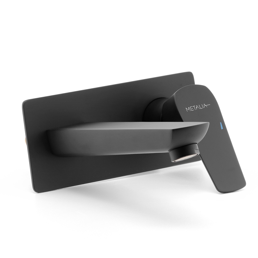 Novaservis - Grifo de lavabo para instalación empotrada METALIA ECO negro mate