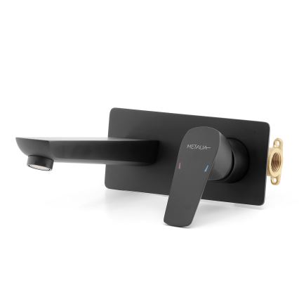 Novaservis - Grifo de lavabo para instalación empotrada METALIA ECO negro mate