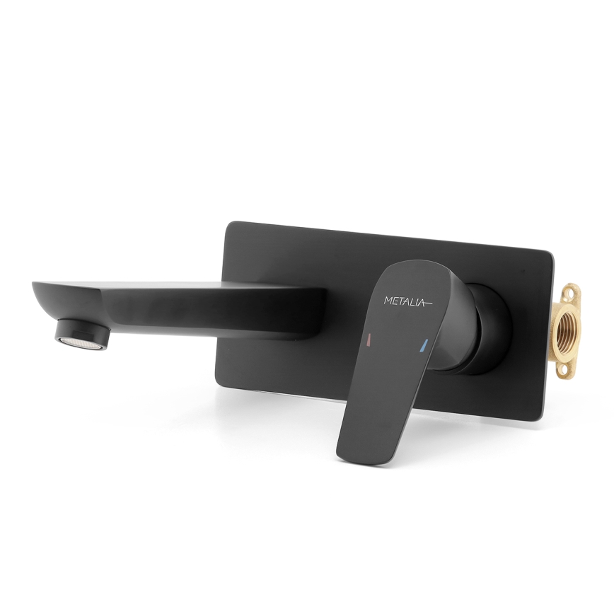 Novaservis - Grifo de lavabo para instalación empotrada METALIA ECO negro mate