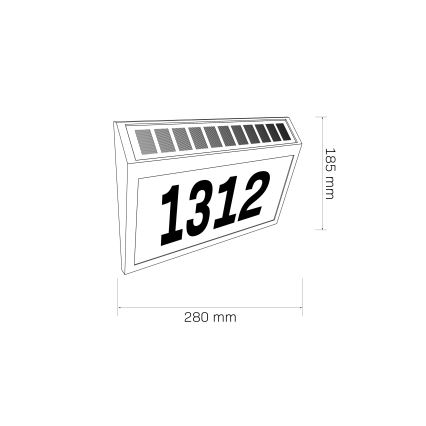 Número de casa LED solar NUMERO LED/3,7V 6000K 1200 mAh IP44 negro