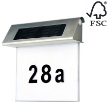 Número de casa solar LED LED/2x0,07W/2,4V IP44 - Certificado FSC